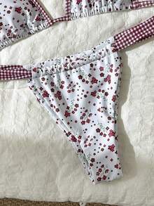Swim Mod Women's Spring/Summer Random Print Halter Bikini Set - Multicolor - View 6