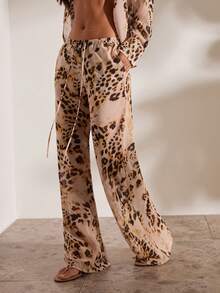 Opulessa Spring Summer Vacation Woven Printed Women's Long Pants - Rust Brown - View 5