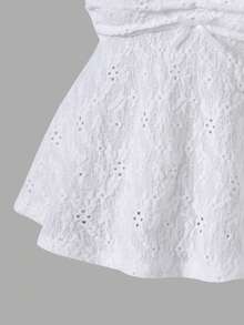 Girls' Summer Hollow Out White Casual Cute Vacation Tank Top Formal Party - White - View 5