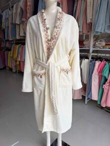 1pc Women's Home Bathrobe Lace Lace Craft Bathrobe Absorbent Soft And Elegant Bathroom Bathrobe Wearable Bath Towel Student Dormitory Bathrobe Suitable For Bathroom, Sauna Sweat Steaming Hotel, Gym, Travel, Gifts, Salon, Sports, Outdoor, Beach, School, Back To School, Travel, Travel Accessories, Home Necessities. Skin Care - Multicolor (L) One Size - View 9