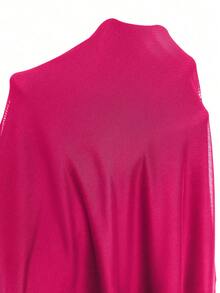 Elenzga Vestido largo de mujer de verano con bufanda de malla, pliegues en el pecho, dobladillo extra largo hasta el suelo, elegante, de moda y romántico - Rosa Fucsia - Ver 7