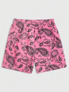 ROMWE MEN Goth Men's Drawstring Waist Printed Beach Shorts - Multicolor - View 2