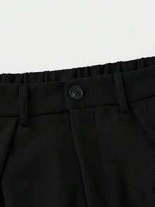 SWAVVY 男士素色口袋休閒百搭日常旅行長褲 - 黑色 - 查看 3