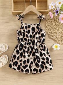 Emery Rose Kids Emery Rose Kids Kids Young Girl Woven Ditsy Floral Camisole Romper - Black - View 6