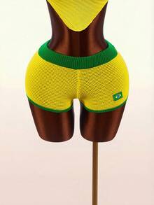 Bumpella Nuevos shorts de punto mini de la Copa del Mundo de Brasil - Amarillo - Ver 4