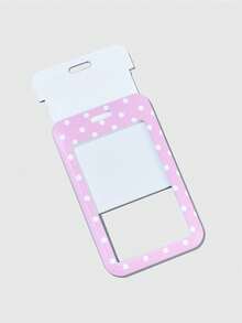 ROMWE Kawaii 1 Tempat Kartu Geser Polkadot Lucu, Tempat Penyimpanan Kartu Identitas dan Kartu Bank, Alat Bantu Penyimpanan - Merah Muda Putih - View 4