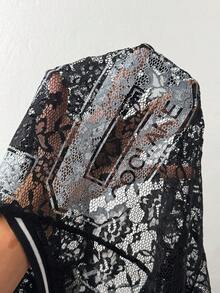 Coolane 女款街頭風酷感復古運動足球球衣字母印花 Y2K Blokecore 短版百搭 T-shirt - 黑色 - 查看 7