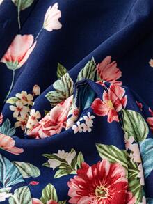 Linhara CURVE Mono de verano sin tirantes con estampado floral y fruncido para mujer talla grande - azul real - Ver 6