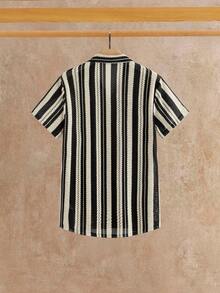 EASEVO Men's Plus Size Summer Casual Striped Shirt - Multicolor - View 5
