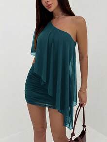 Women Mini Dresses - Dove Blue - View 7
