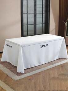 1 pieza Mantel rectangular de poliéster blanco – Tela premium, acabado de satén sedoso, resistente a las arrugas, lavable a máquina, elegante para fiestas, banquetes, eventos (múltiples tamaños) - multicolor - Ver 14