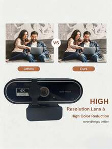Webcam mạng 2K/4K dành cho máy tính, độ phân giải HD 1080P, giao diện USB, tích hợp micro, tự động lấy nét, hỗ trợ độ phân giải Full HD 1080P. - Nhiều màu - Xem 6