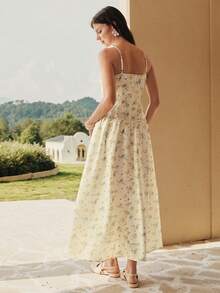 MOTF PREMIUM WOMEN'S PASTORAL VACATION HOLLOW LACE PATCHWORK DITSY FLORAL DRESS - Multicolor - View 5
