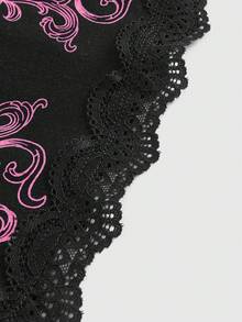 ROMWE Fairycore Spring/Summer Women's Solid Color Lace Patchwork Rhinestone Decor Camisole Tank Top - Multicolor - View 4