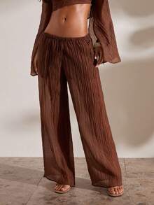 Opulessa Vacation Woven Printed Loose Fit Women's Long Pants - Brown - View 6