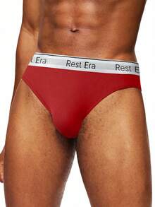 Rest Era 5 piezas/paquete Calzoncillos tipo bóxer con estampado de letras para hombre - Multicolor - Ver 3
