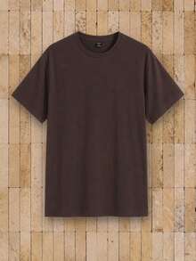 Manfinity RebelGame Men's Crew Neck Solid Color Casual Versatile Short Sleeve T-Shirt - Multicolor - View 5