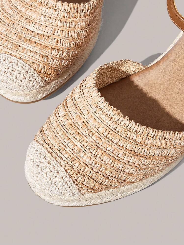 Styleloop Sandalias de plataforma con tacón de cuña para mujer - Camel - Añade 6