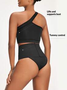SHAPORA Conjunto De Body Moldeador Para Mujer De Color Sólido - Negro - Ver 2