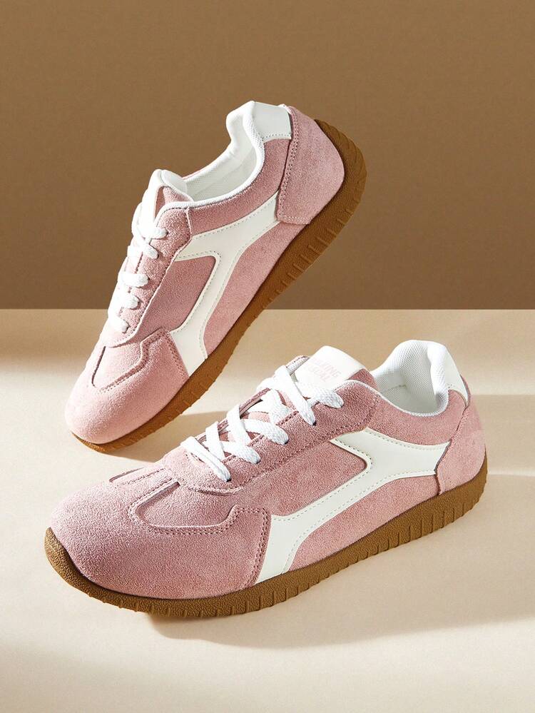 CUCCOO EASI Women's Flat Casual Shoes Lace-Up Casual Versatile Going Out College Moral Training Shoes