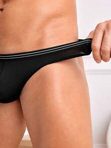 DrisQ DrisQ Men's Striped Thong Sexy Underwear - Black - View 5