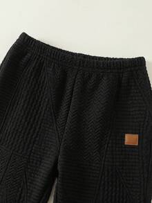 SHEIN 男嬰男嬰 2件/套 春夏休閒可愛短袖T恤針織上衣與長褲套裝，男嬰套裝 - 彩色 - 查看 3
