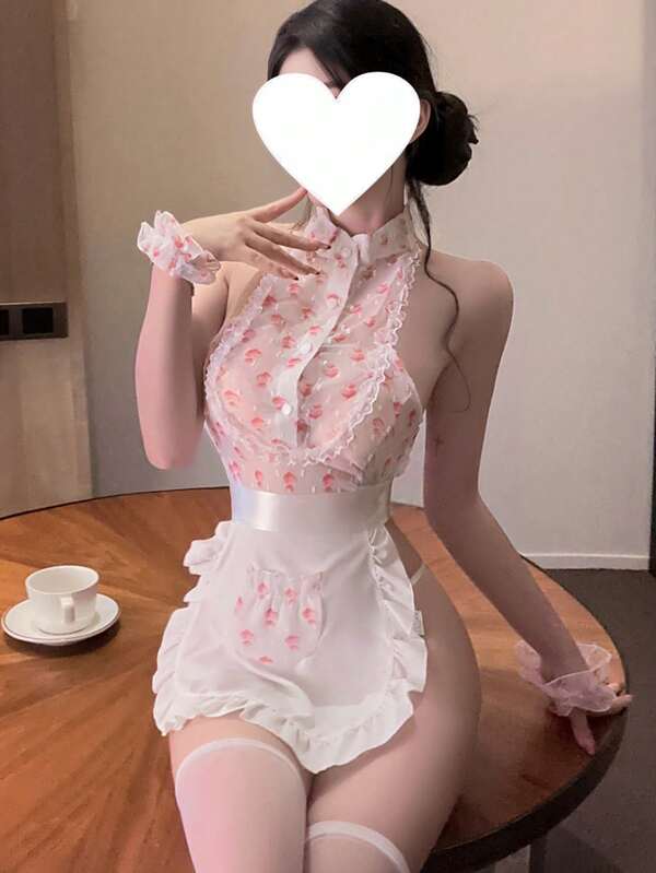 Dansine 性感可爱女仆围裙服装，诱惑女仆制服套装