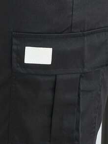 Manfinity Homme Pantalones cortos cargo para hombre de unicolor con cintura elástica, cordón y bolsillos - Multicolor - Ver 5