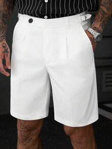 SLATEMANN Men's Summer Casual Versatile Solid Color Shorts - White - View 7