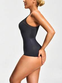 SHAPORA Top de ropa interior moldeadora con control de cintura y abdomen - Negro - Ver 4