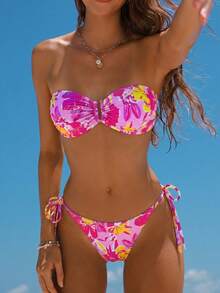 Swim Mod Bộ đồ bơi bikini hở lưng in hoa gợi cảm cho nữ - Nhiều màu - Xem 1