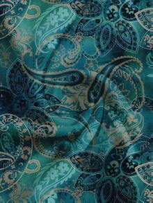 Mellowie 休閒簡約度假波希米亞風優雅復古綠色印花寬鬆大尺碼女款襯衫 - 彩色 - 查看 6