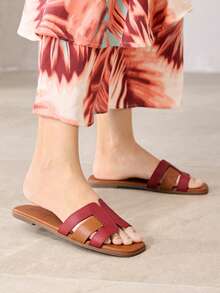 MOTF PREMIUM WOMEN'S COMFORTABLE MINIMALIST CASUAL FLAT SANDALS FOR CHRISTMAS SPRING SHOES - reddish brown - View 5