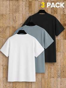 AKNOTIC Business Casual Knitted Casual Short Sleeve T-Shirt Bundle - Multicolor - View 2