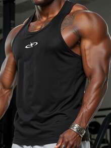 GymBeat 男士休閒百搭日常旅行運動背心，健身房適用 - 黑色 - 查看 3