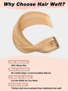 Seamless Natural Blending 100g Sew In Hair Extensions Real Human Hair Black 22inch Remy Double Weft Hair Extensions For Volume And Length - S27/613 - View 4