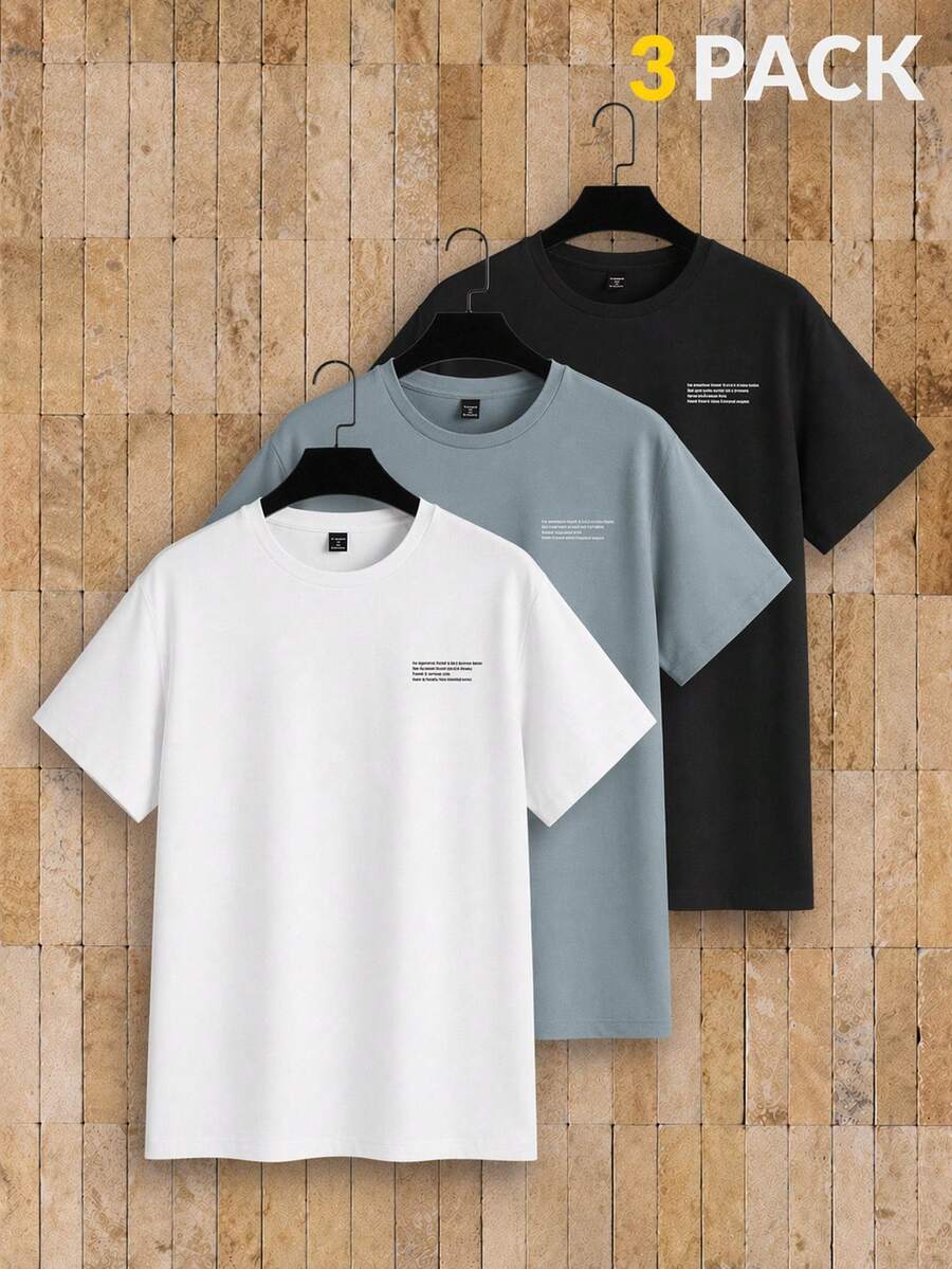 AKNOTIC Business Casual Knitted Casual Short Sleeve T-Shirt Bundle - Multicolor - View 1