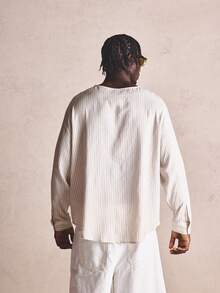 Musero Loose Fitted Striped Long Sleeve Linen Shirt Spring Summer Essentials Co-Ord Shirt Only - Multicolor - View 3