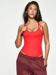 SHAPORA Pakaian Dalam Luar Wanita Model Cami Kasual Warna Polos - Merah - View 8