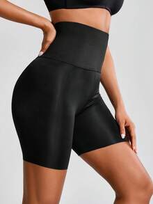 SHAPORA Của phụ nữ Màu thuần Cao eo Kiểm soát bụng Áo Shapewear - màu đen - Xem 7