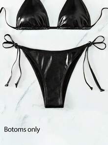 SHEIN Swim Women Bikini Bottoms - Black - View 1