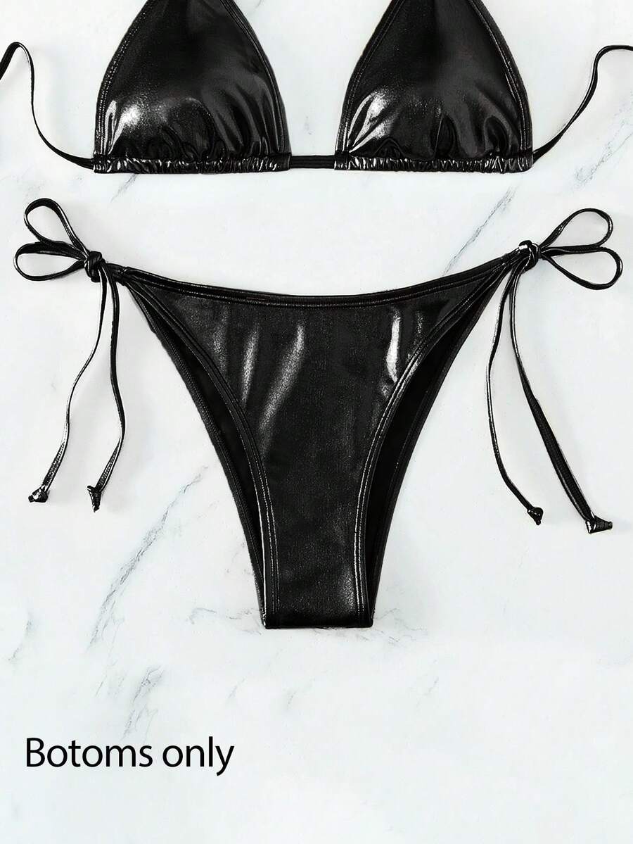SHEIN Swim Women Bikini Bottoms - Black - View 1