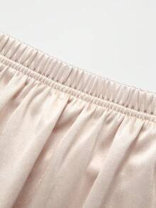 GlowEve CURVE Plus Size Women's Summer Fashion Elegant Commuter Front Panel Lace-Up Satin Skirt - Pink - View 5