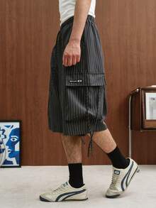 TOKVUE 男士夏季休閒條紋工裝短褲 - 彩色 - 查看 3