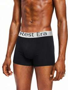 Rest Era 5条装男士字母印花平角内裤 - 彩色 - 查看 5