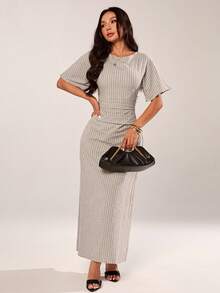 Women Long Dresses - 杏色 - 查看 8