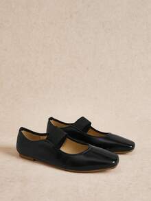 Rosivie Women's Fashionable Casual Commute Metallic Flats Valentine's Day - Black (oily skin) - View 3