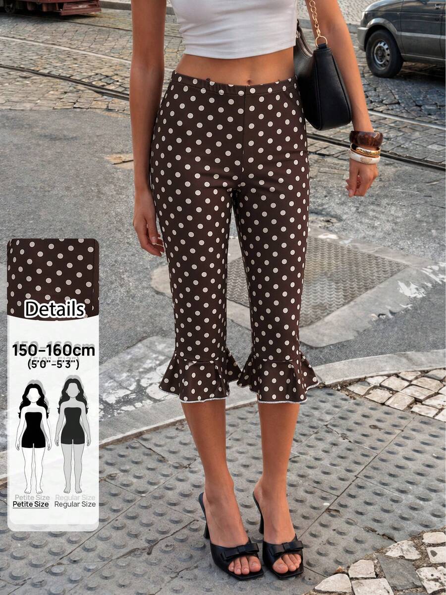 Sinnesro Women's Printed Simple Pants For Daily Wear Ruffle Pants Striped Pants Women's Capris