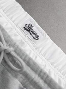 STYNVO Setelan Kasual Pria: Tank Top Leher Bulat dan Celana Pendek dengan Motif Huruf - Grey - View 5