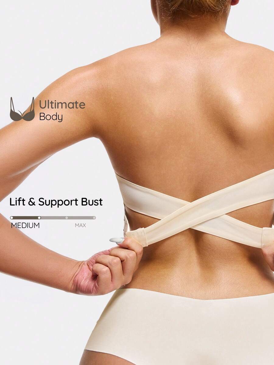 SHAPORA Women's Wireless Bra With Removable Pads - Beige - View 1